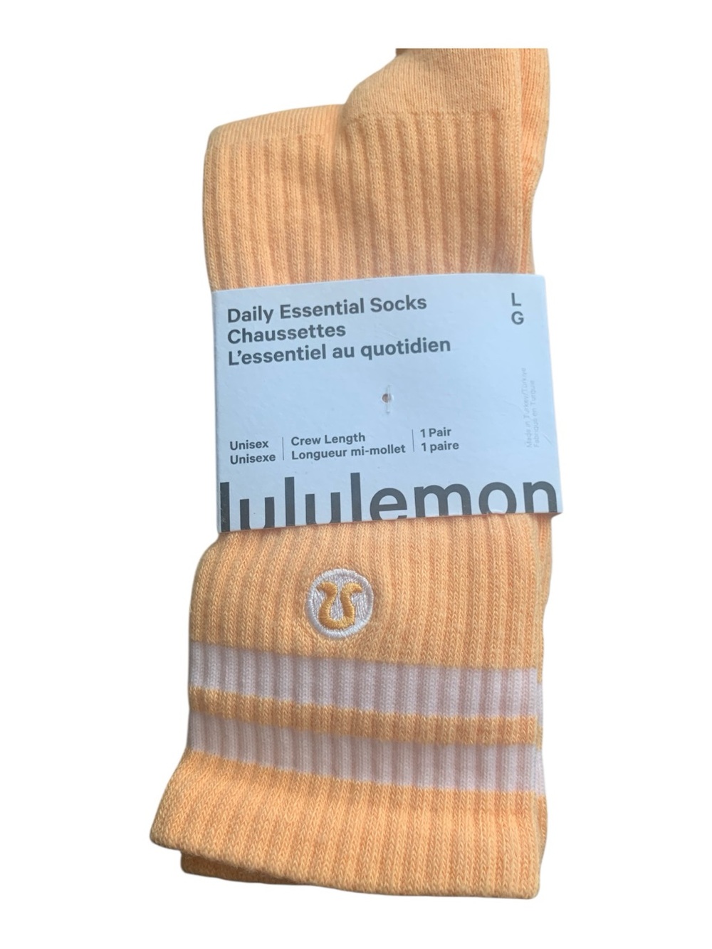 NWT Lululemon daily essential crew socks Size L